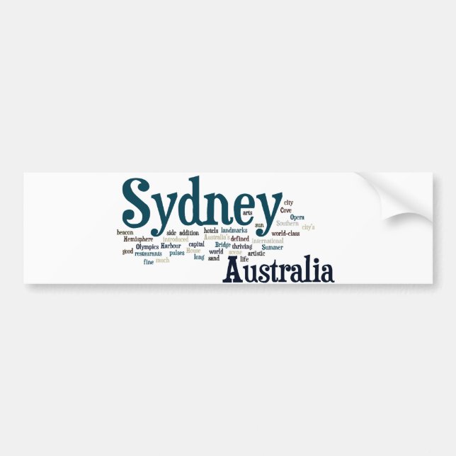 Autocollant De Voiture Sydney, Australie (Devant)