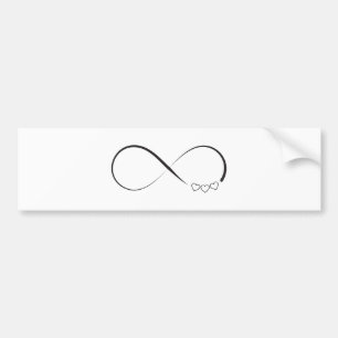 Autocollant De Voiture Symbole de coeurs d'infini