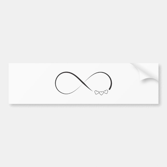 Autocollant De Voiture Symbole de coeurs d'infini (Devant)
