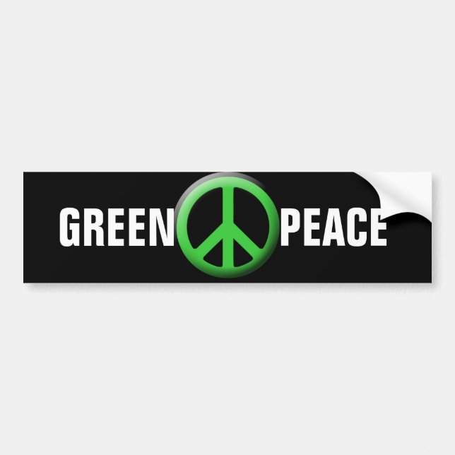 Autocollant De Voiture Symbole de la paix verte (Devant)