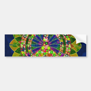 Autocollant De Voiture SYMBOLE DE PAIX DE Kaléidoscope Floral Psychédéliq