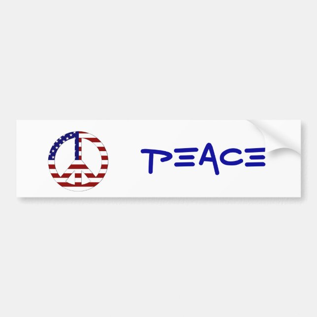 Autocollant De Voiture Symbole de paix du drapeau américain USA (Devant)