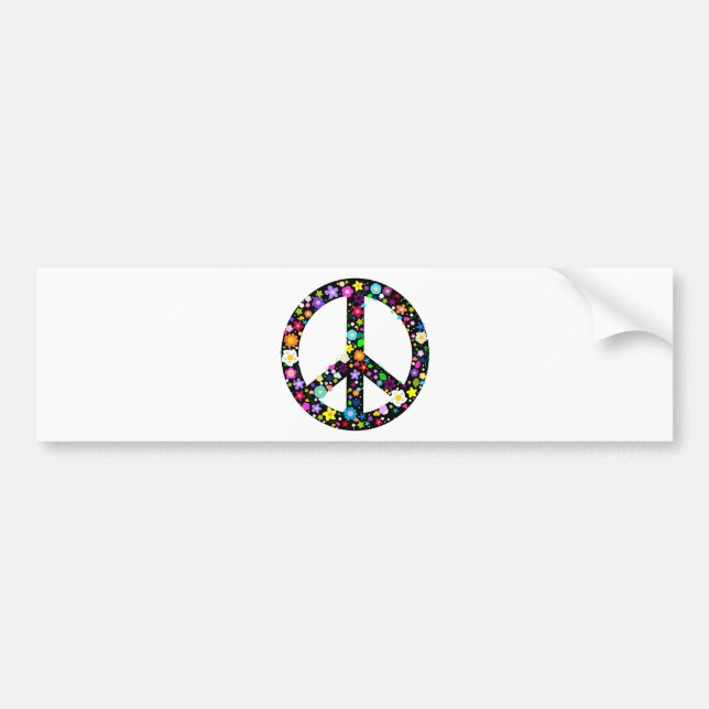 Autocollant De Voiture Symbole de paix floral (Devant)