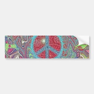 Autocollant De Voiture SYMBOLE DE PAIX Super DE TRIppY Psychedélique