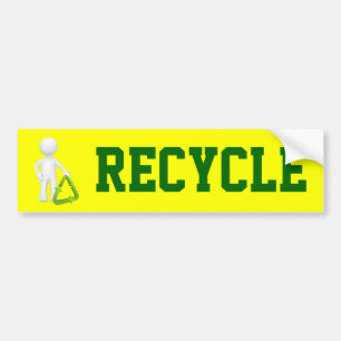 Autocollant De Voiture Symbole de recyclage vert et homme