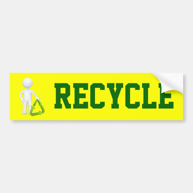 Autocollant De Voiture Symbole de recyclage vert et homme (Devant)