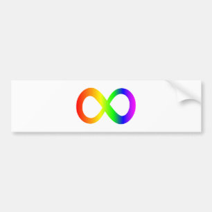 Autocollant De Voiture Symbole d'infini d'arc-en-ciel de sensibilisation
