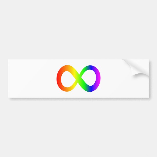 Autocollant De Voiture Symbole d'infini d'arc-en-ciel de sensibilisation (Devant)