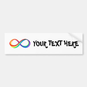 Autocollant De Voiture Symbole d'infinité arc-en-ciel stratifié