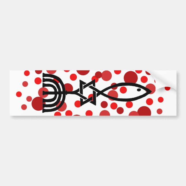 Autocollant De Voiture Symbole du Messie avec les points rouges (Devant)