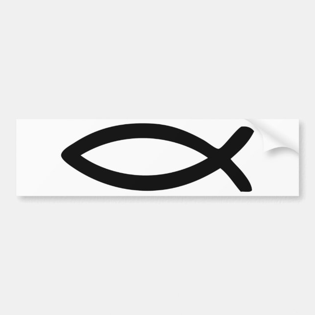 Autocollant De Voiture symbole jésus poisson (Devant)