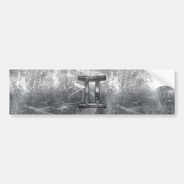 Autocollant De Voiture Symbole moderne Gemini Zodiac Grunge Style déprimé (Devant)