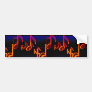 Autocollant De Voiture Symboles de musique graphiques au-dessus de noir