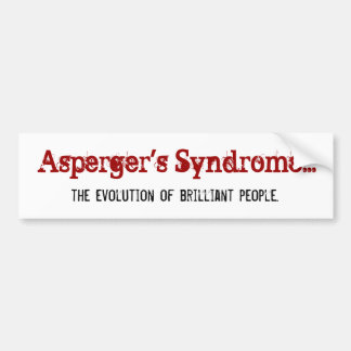 Autocollant De Voiture Syndrome d'Asperger... , l'évolution du brill...