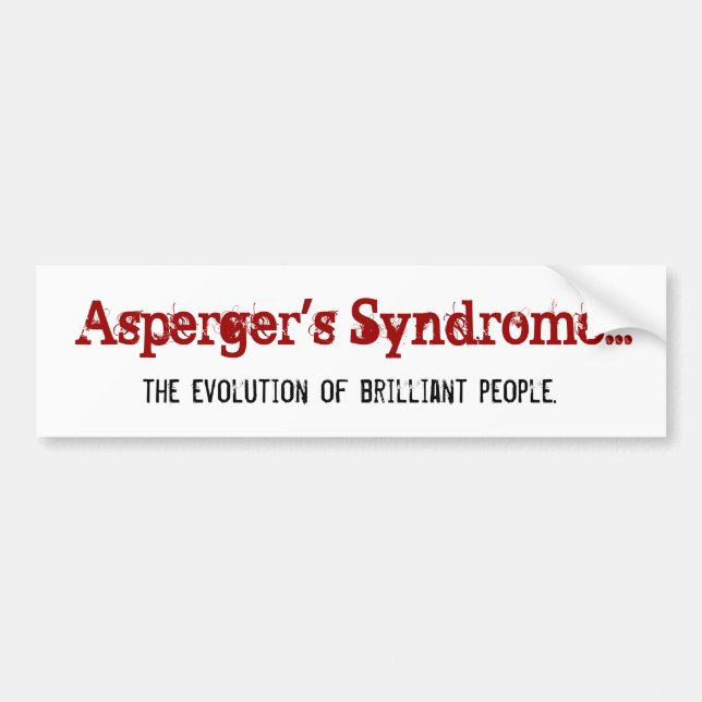 Autocollant De Voiture Syndrome d'Asperger... , l'évolution du brill... (Devant)