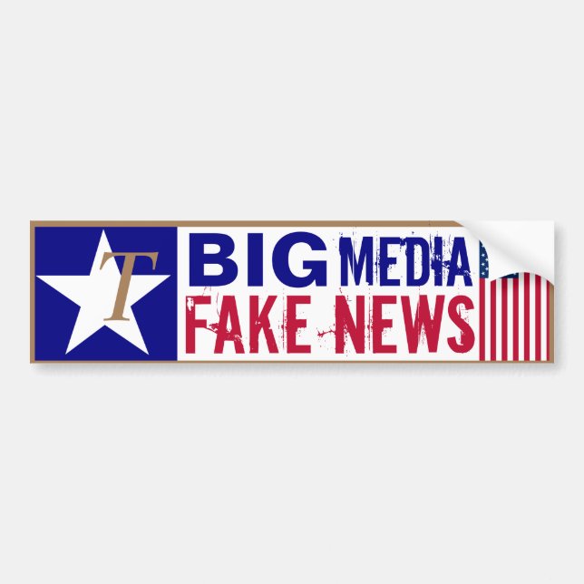 Autocollant De Voiture T pour Trump Big Media Fake News (Devant)