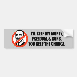 Autocollant De Voiture T-shirt d'Anti-Obama - vous gardez le changement