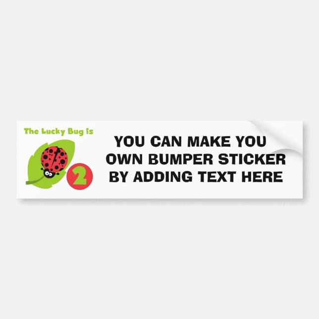 Autocollant De Voiture T-shirts et cadeaux Lucky Bug 2e anniversaire (Devant)
