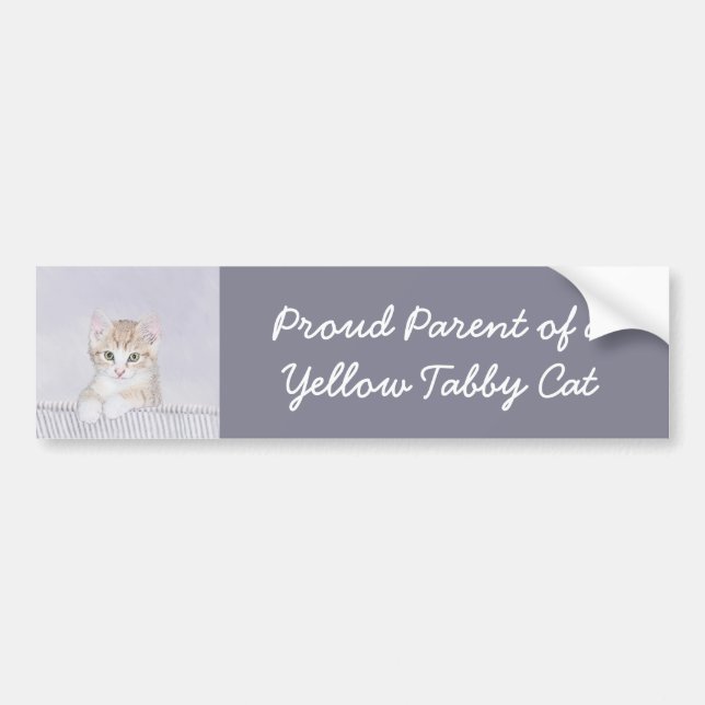 Autocollant De Voiture Tabby Orange Kitten Peinture - Art Chat original (Devant)