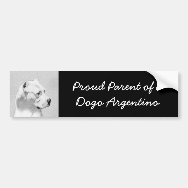 Autocollant De Voiture Tableau Dogo Argentino - Art Chien original (Devant)