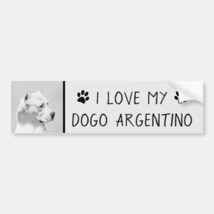 Autocollant De Voiture Tableau Dogo Argentino - Art Chien original