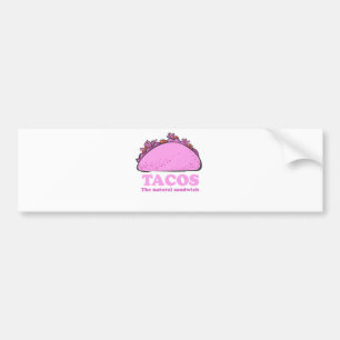 AUTOCOLLANT DE VOITURE TACOS ROSES