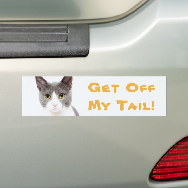Autocollant De Voiture Tailler Whimsical "Descendez de ma queue" Chat (En voiture)