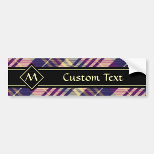 Autocollant De Voiture Tartan mauve, or et bleu