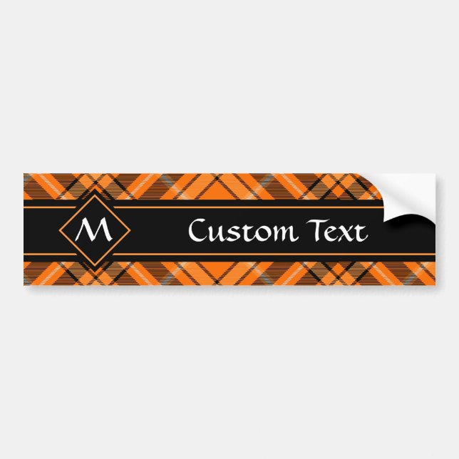 Autocollant De Voiture Tartan orange d'Halloween (Devant)
