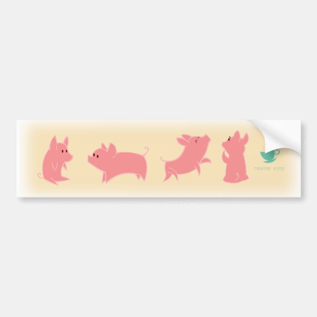 Autocollant De Voiture Tasse de thé Piggies (Devant)