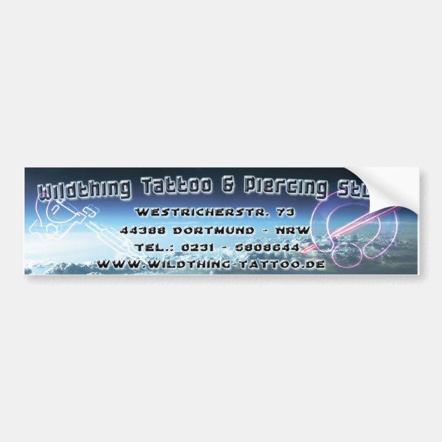 Autocollant De Voiture Tatouage de Wildthing et Piercing (Devant)