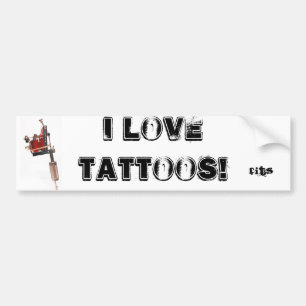 Autocollant De Voiture tattoo14, J'AIME DES TATOUAGES ! , Ajustements