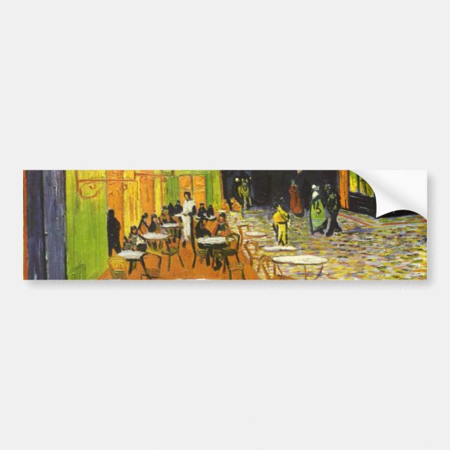 Autocollant De Voiture Terrasse du café Van Gogh la nuit (Devant)