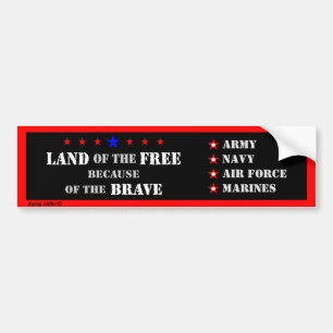 Autocollant De Voiture Terre De La Liberté À Cause Du Courageux