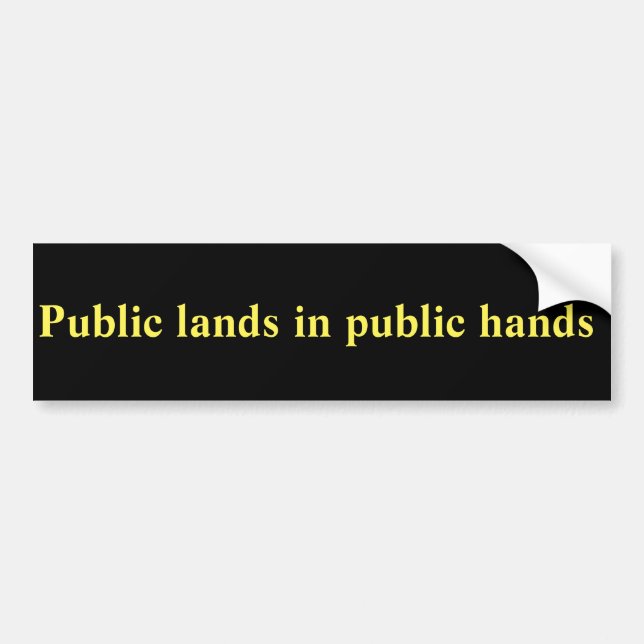 Autocollant De Voiture Terres publiques entre les mains du public (Devant)