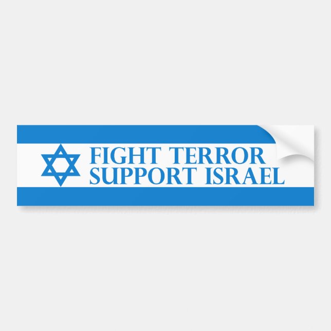 Autocollant De Voiture Terreur de combat, appui Israël (Devant)