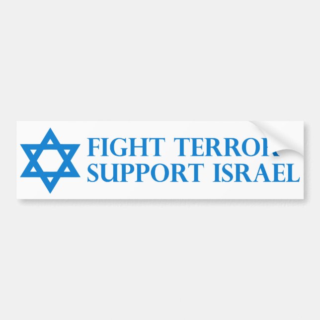 Autocollant De Voiture Terreur de combat, appui Israël (Devant)