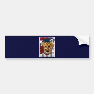 AUTOCOLLANT DE VOITURE TERRIER AIREDALE