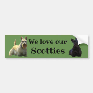 Autocollant De Voiture Térrier écossais, Nous aimons nos, Scotties/noir