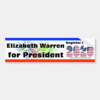 AUTOCOLLANT DE VOITURE TERRIERS D'ELIZABETH POUR LE PRÉSIDENT 2020 -
