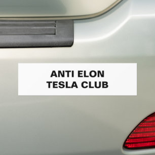 Autocollant De Voiture Tesla - CLUB ANTI ELON TESLA