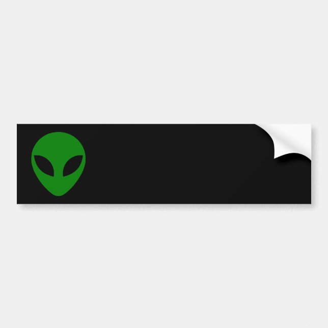 Autocollant De Voiture Tête Alien verte (Devant)