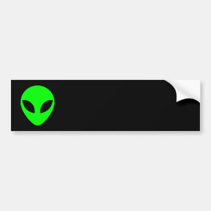 Autocollant De Voiture Tête Alien verte