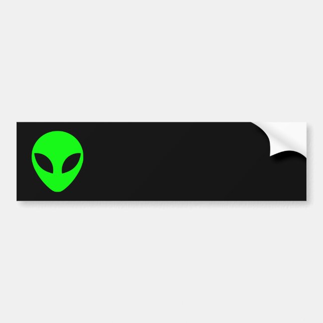 Autocollant De Voiture Tête Alien verte (Devant)
