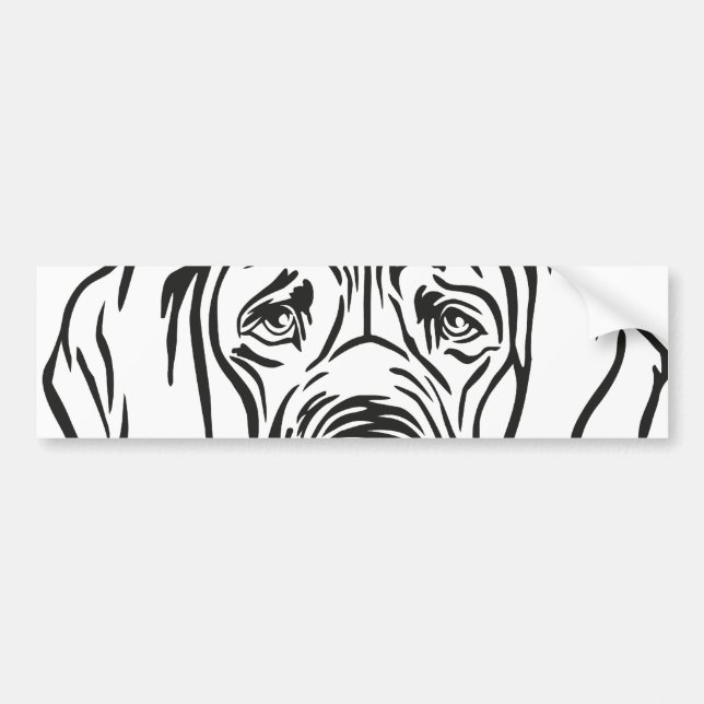 Autocollant De Voiture Tête de Dogue Allemand (Devant)
