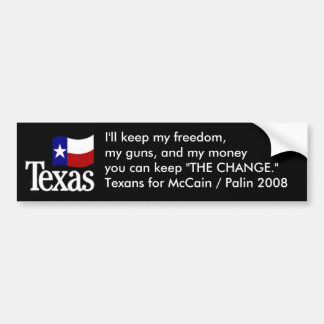 Autocollant De Voiture Texans pour McCain/Palin
