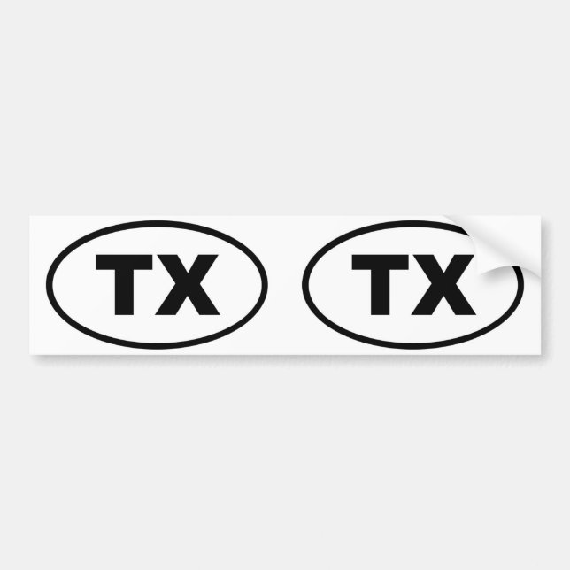 Autocollant De Voiture Texas TX oval (Devant)