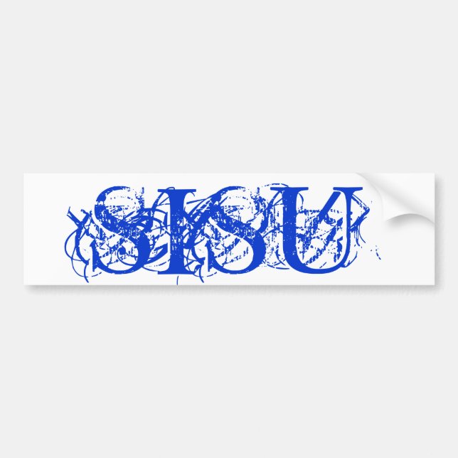 Autocollant De Voiture Texte bleu abstrait de SISU sur l'adhésif pour (Devant)
