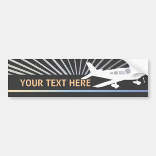 Autocollant De Voiture Texte de personnaliser - avion à voilure basse