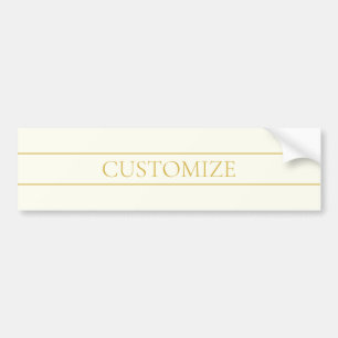 Autocollant De Voiture Texte personnalisable simple et élégant   Or blanc